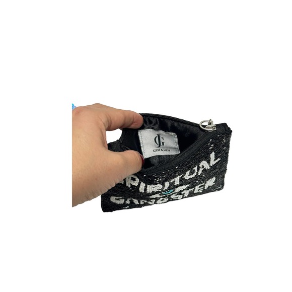 Gigi Spiritual Ganster Small Pouch Key Ring Evil Eye Design Black/White New - Picture 2 of 5